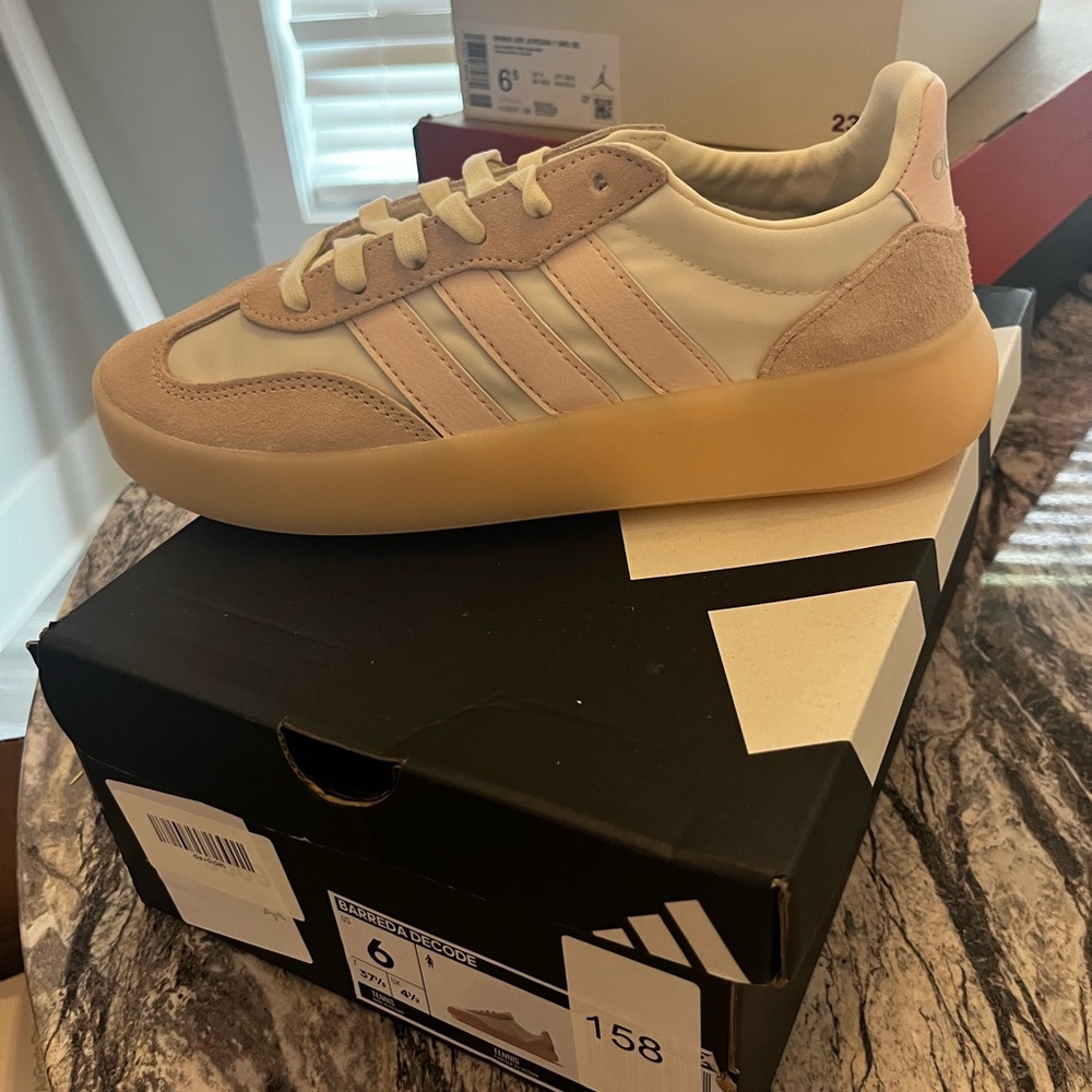 Adidas Soft Pink and Cream Sneakers